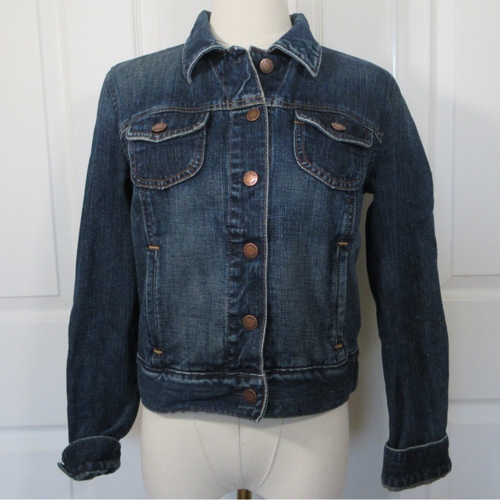 GAP Blue Jean Jacket Fitted Cropped Style